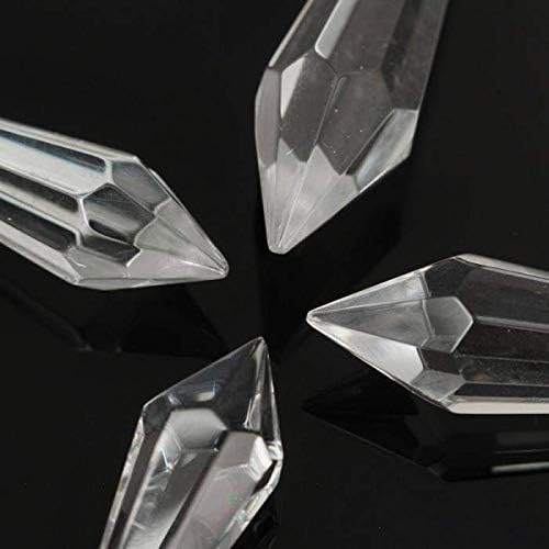 Kiven 10pcs Crystal drops Clear Crystal Prisms Drop 2.17" (55mm) with rings Glass Chandelier Lamp Part Pendant hanging drops parts PJ0030x10