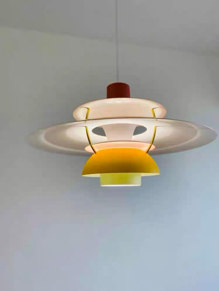 Kiven Orange Pendant Light. Dimmable, modern ceiling light with layered design. Perfect for kitchen, bedroom, and hallway.