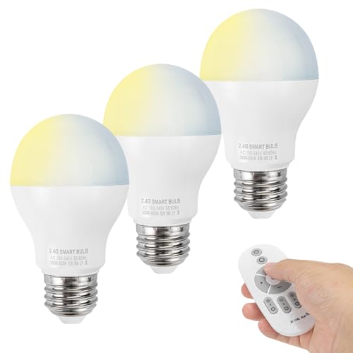 Kiven 2-Pack E26 Dimmable & Color Changing LED Bulbs with Remote Control (6W, 60W Equivalent), Wide Beam Angle, Indoor Use