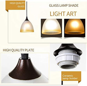 Halo Track Pendant Light detail: caramel glass shade, High Quality Glass, Ceramic lamp holder, Light Art, for kitchen island