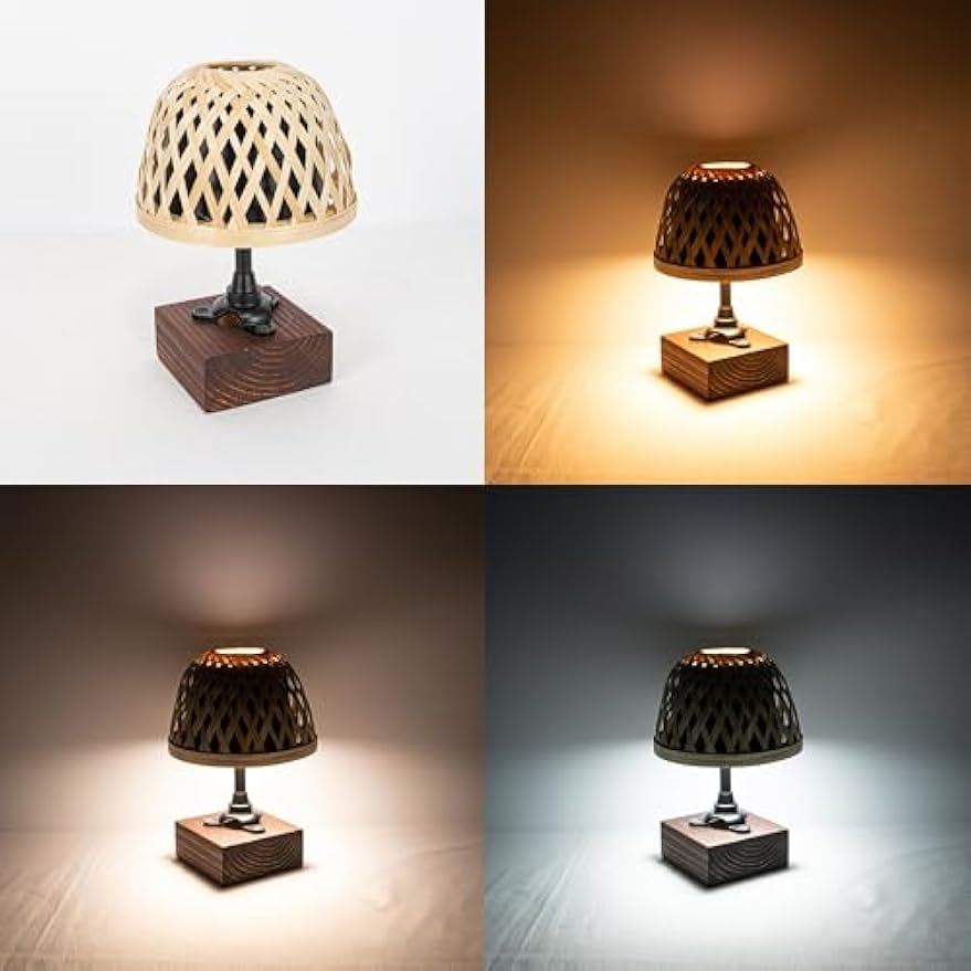 Kiven Cordless Table Lamp,1-Light Dimmable Bedside Lamps for Nightstand with 3 Colors Mode, Farmhouse Rechargeable Desk Lamps for Reading Home Decor Bedside TD1038