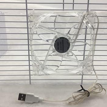 Transparent USB pet fan with motion sensor, portable and silent. Perfect for airflow in small spaces, USB-powered.