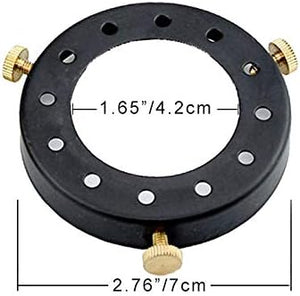 Black decorative ring for pendant/wall light with brass screws, 7cm diameter. Vintage lighting fixture accessory.