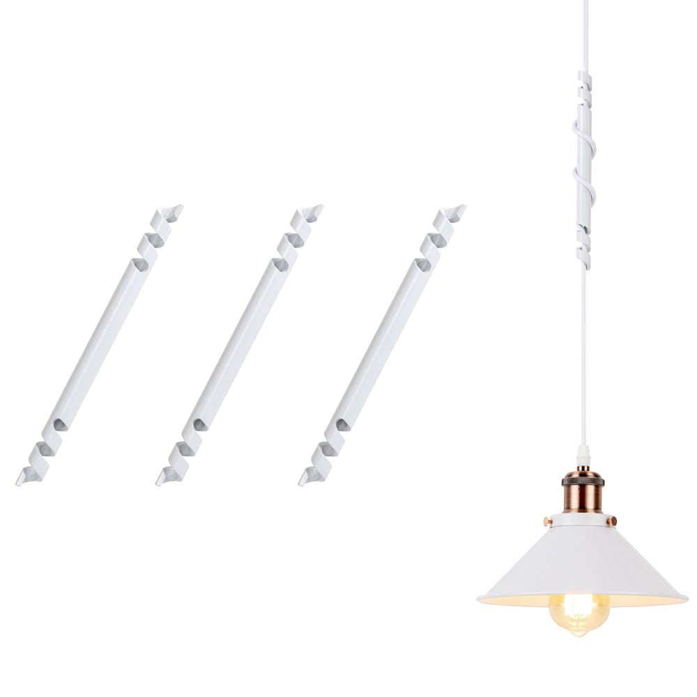 Kiven 3-piece white iron line regulator accessories with white pendant light, ideal for DIY chandelier and pendant lights.