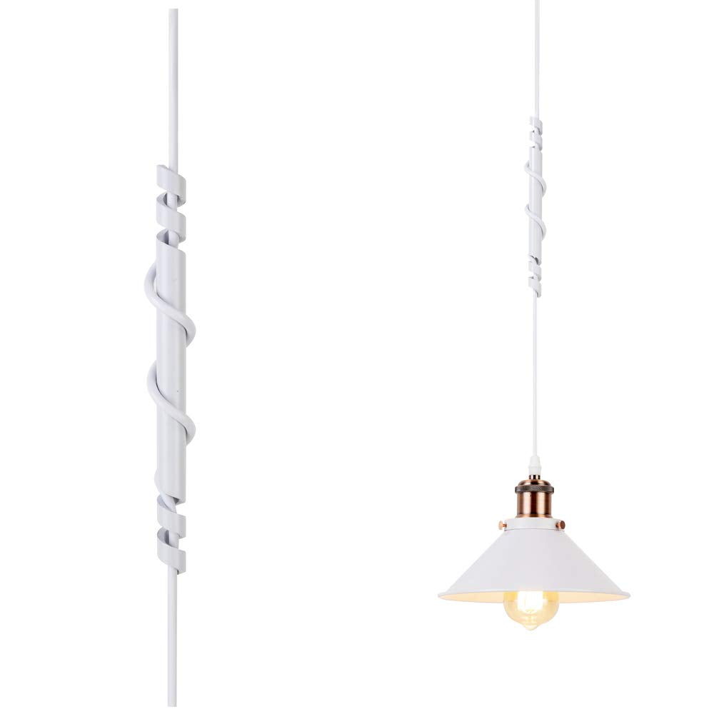 White iron line regulator for pendant lights, Kiven Lighting, white finish, DIY chandelier accessory, adjustable cord length.