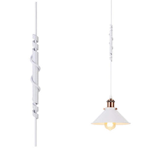 White iron line regulator for pendant lights, Kiven Lighting, white finish, DIY chandelier accessory, adjustable cord length.