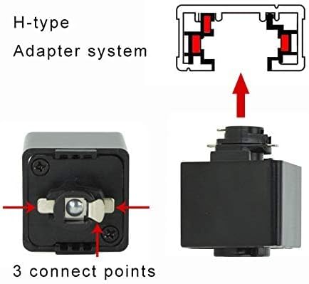 2pcs H-Track Light Connectors with 59-inch Wires and Lamp Holder Mounting Accessories (Lamp Head Not Included)