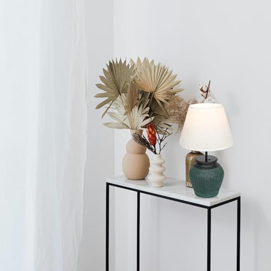 Kiven Cordless Table Lamp, Dimmable LED Vase Lamp with White Fabric Lampshade, Green Undertones Ceramic Pot, Set of 2 Rechargeable Nightstand Lamp for Office Reading Home Decor Bedside