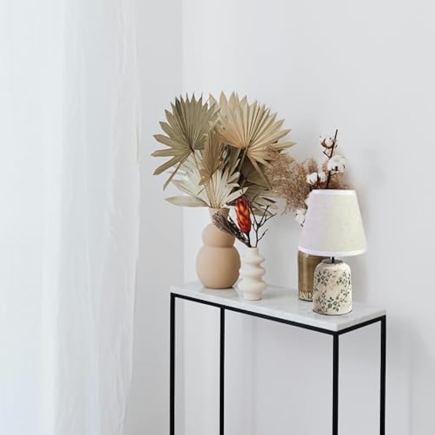 Kiven Cordless Table Lamp, Dimmable LED Vase Lamps with Fabric Lampshade, Classic Cottage Ambient Light, 1-Light Rechargeable Nightstand Lamp for Office Bookcase Bedside TD0997