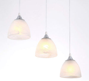 Track Pendant Lighting with Frosted White Finish Glass Shade