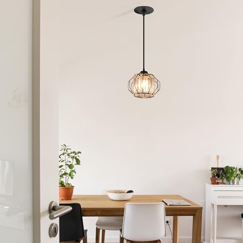 Kiven Can Lights Retrofit Recessed Lighting with E26 Power Outlet Adapter, Replacement Conversion Kit for 2-3.5in Holes, Modern Crystal Pendant Lighting for Kitchen Living Room Hallway Silver XDD363