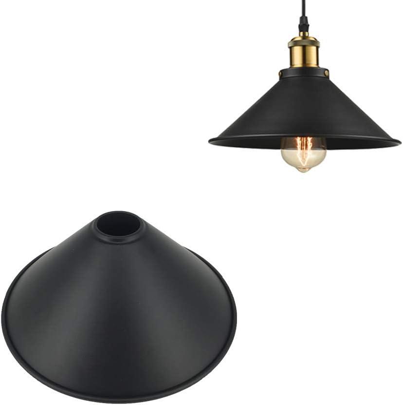 4-Pack Industrial Vintage Metal Decorative Ring Lighting Accessories For Pendant Light Wall Light Fixtures Lampshade Holder(Black)