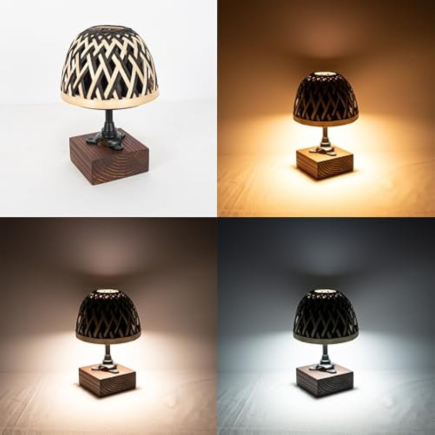 Kiven Cordless Table Lamp,Set of 2 Dimmable Bedside Lamps for Nightstand with 3 Colors Mode, Farmhouse Rechargeable Desk Lamps for Reading Home Decor Bedside TD1039