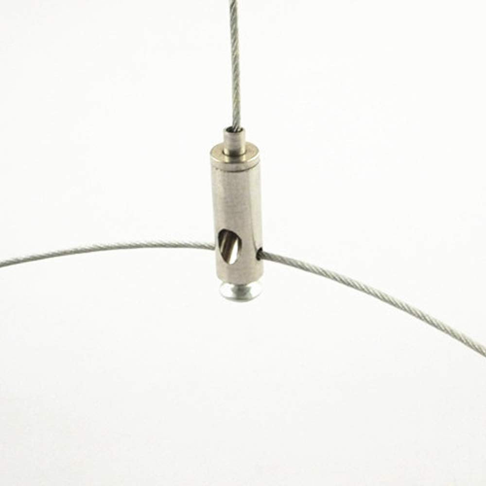 Kiven 10Pcs Adjustable Steel Cable Guide Split into Two Wire Locker Rope Fixer Suspension Kit, Pendant Light Adjustable Extendable Trimmed Length Fixing Device,Bright Nickel