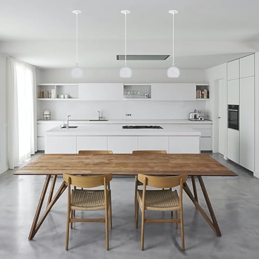 Kiven Crystal Pendant Lights over dining table, modern farmhouse style, replacing recessed lighting, for kitchen.