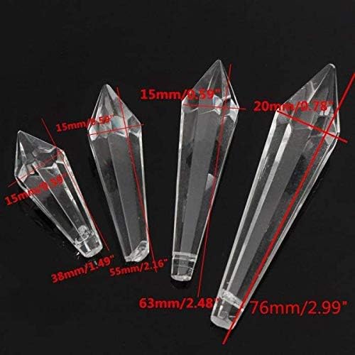 Kiven 10pcs Crystal drops Clear Crystal Prisms Drop 2.17" (55mm) with rings Glass Chandelier Lamp Part Pendant hanging drops parts PJ0030x10