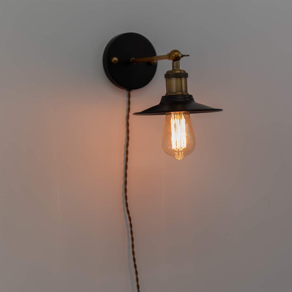 Kiven 4-Pack 6.7" Industrial Vintage Metal Bulb Guard Black Iron Cone Ceiling Holder DIY Light Shade Decorative Replacement Lamp Shade for Pendant Light Table Lamp Wall lamp Wall Sconce