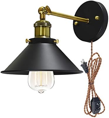 4-Pack Industrial Vintage Metal Decorative Ring Lighting Accessories For Pendant Light Wall Light Fixtures Lampshade Holder(Black)