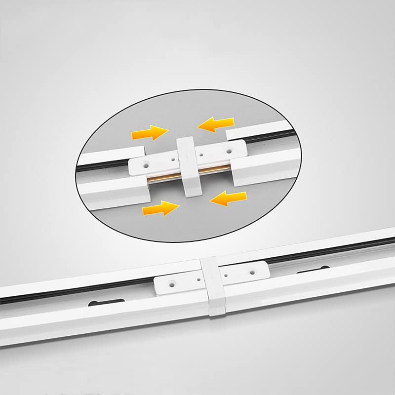 White Halo System track lighting connector for seamless track rail extension, ideal for Kiven Lighting fixtures.