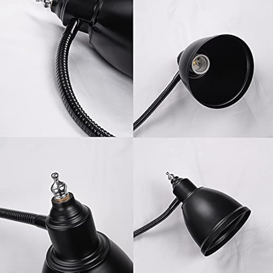 Kiven 1-Pack Headboard Lamp Over The Bed Reading Light with Shade Innovative Design No Drilling Bedtime Reading Light Wall Lamp with Plug-in Cord for Bathroom Sleigh Bed Hard Board Adjustable