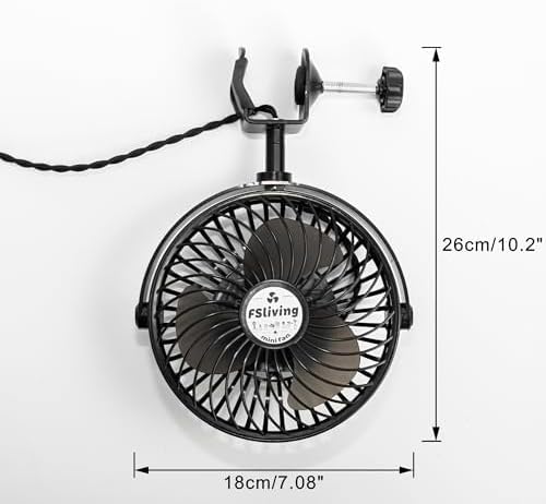Kiven Blower, Circulator for Plants, Clip - on Type, Wire Length 180 cm, On • Off Switch, Socket - type, Main Body with On/Off Switch, for Living Room, Stylish, Minimalist, for Kitchen, Angle Adjustable, No Installation Required, Easy to Install