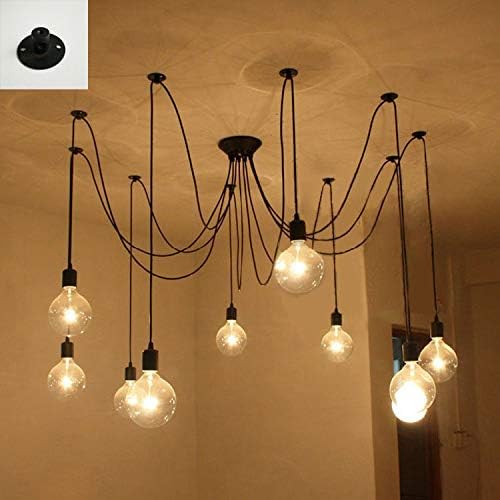 Kiven 10 Pcs Ceiling Canopy Kit Cable Clip Wire Clamp, Nylon Screw Mounting Cord Fastener Clips Replacement Kit DIY Ceiling Spider Lamp Light Decorative for Fitting Chandelier Lamp DIY,Matte Black(Customizable)