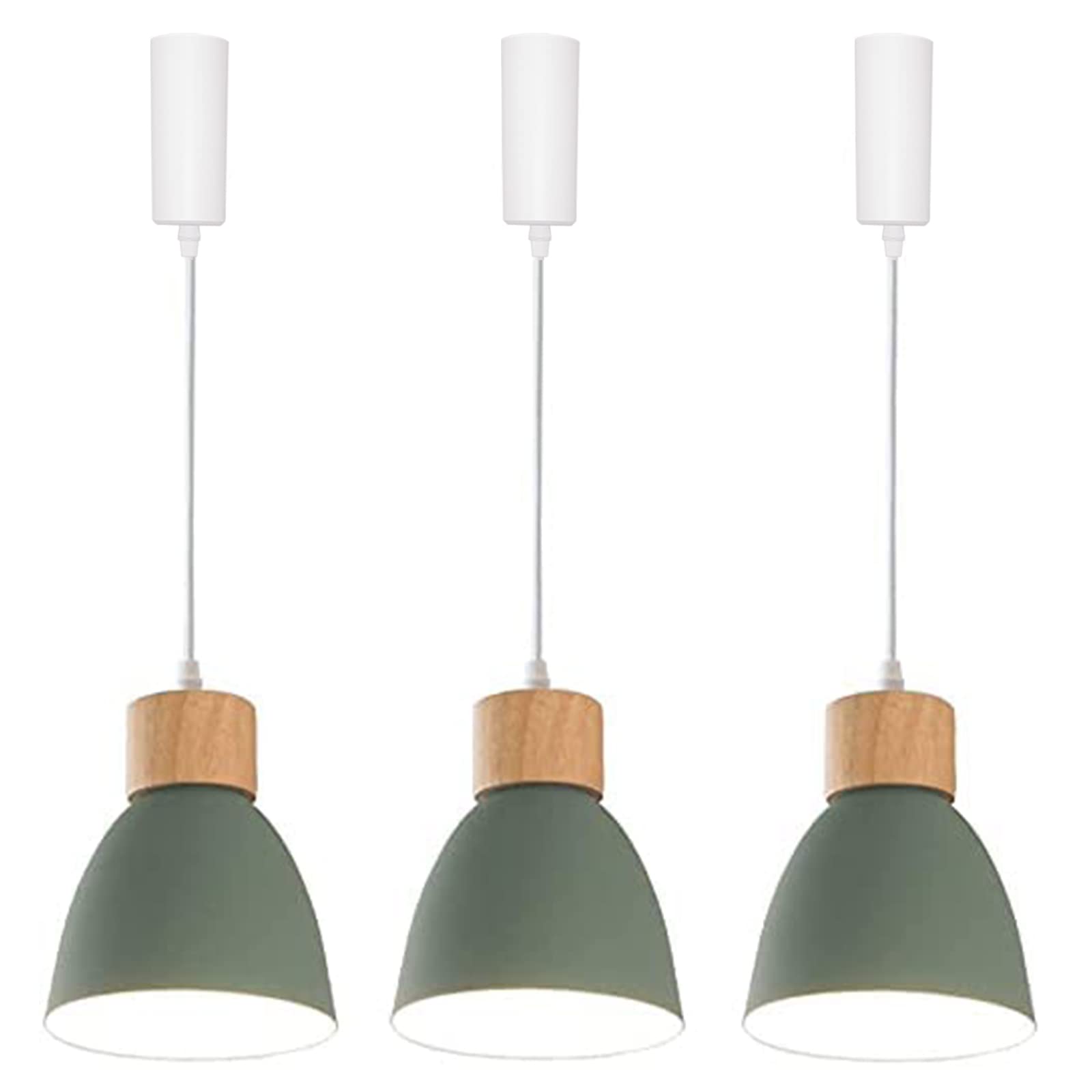 Kiven 3-Lights H-Type Track Pendant Lights, Dimmable Track Mount Pendant Lighting Fixtures White/Blue Macaron Aluminum Shade Adjustable Height