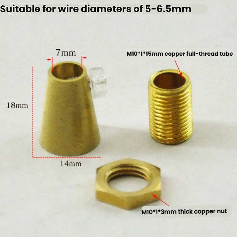 Kiven Wire Locking Device, Pure Copper Clip Wire Lock, 3-7mm Wire Tightening Regulator, Pendant Light Fixture Hanging Wire Fixing