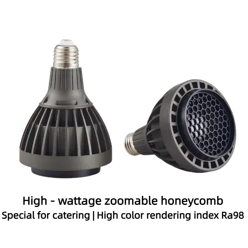Kiven 20W Zoomable Spotlight with Honeycomb Grid Anti - Glare LED Spotlight Bulb, E26 Screw Base, Light Source for Restaurant Private Rooms and Ceiling Lights