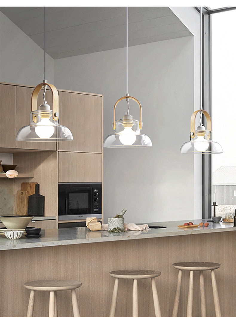 Kiven Nordic Modern Minimalist Single - Head Glass Pendant Lighting: Luxurious & Stylish, Ideal for Dining Tables, Cafes, Bedrooms, Retail Stores & Bar Countertops