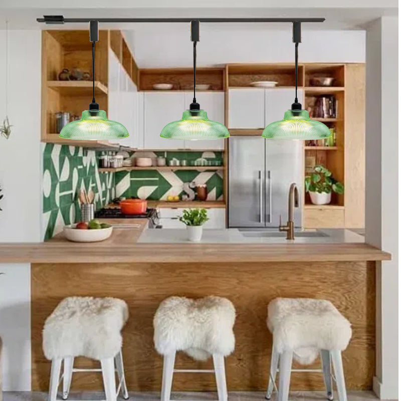 Kiven Retro Pendant Light, Nordic Vintage American Farmhouse Industrial Green Glass Shade, for Cafe Bar Restaurant Hallway Lighting