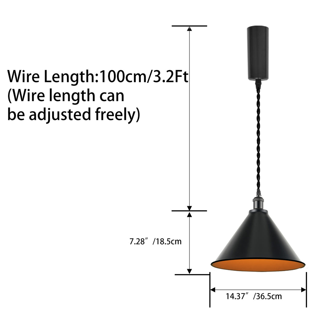 3pcs Adjustable Cable Track Light with Industrial Style Shade, Vintage Pendant Lighting, Suitable for Kitchen and Home, H-type Track J-type Track