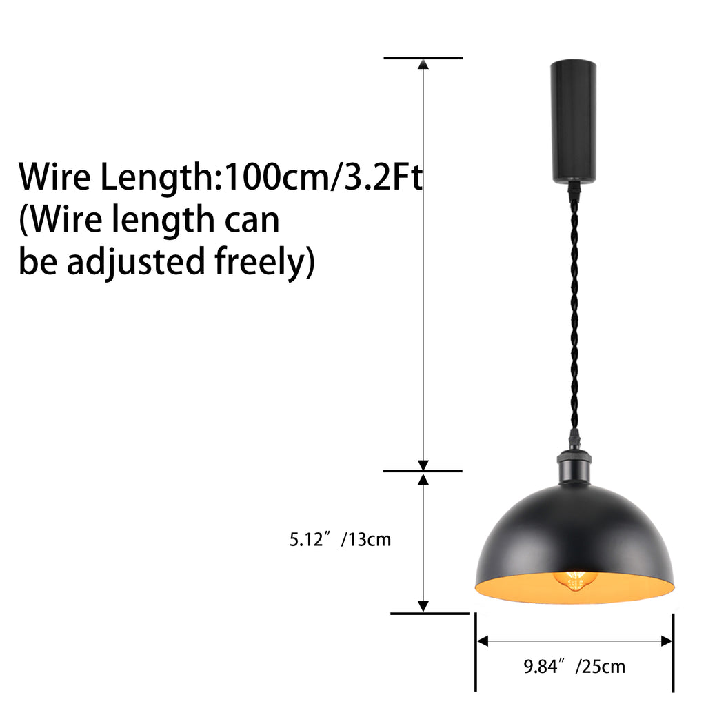 3pcs Adjustable Cable Track Light with Industrial Style Shade, Vintage Pendant Lighting, Suitable for Kitchen and Home, H-type Track J-type Track