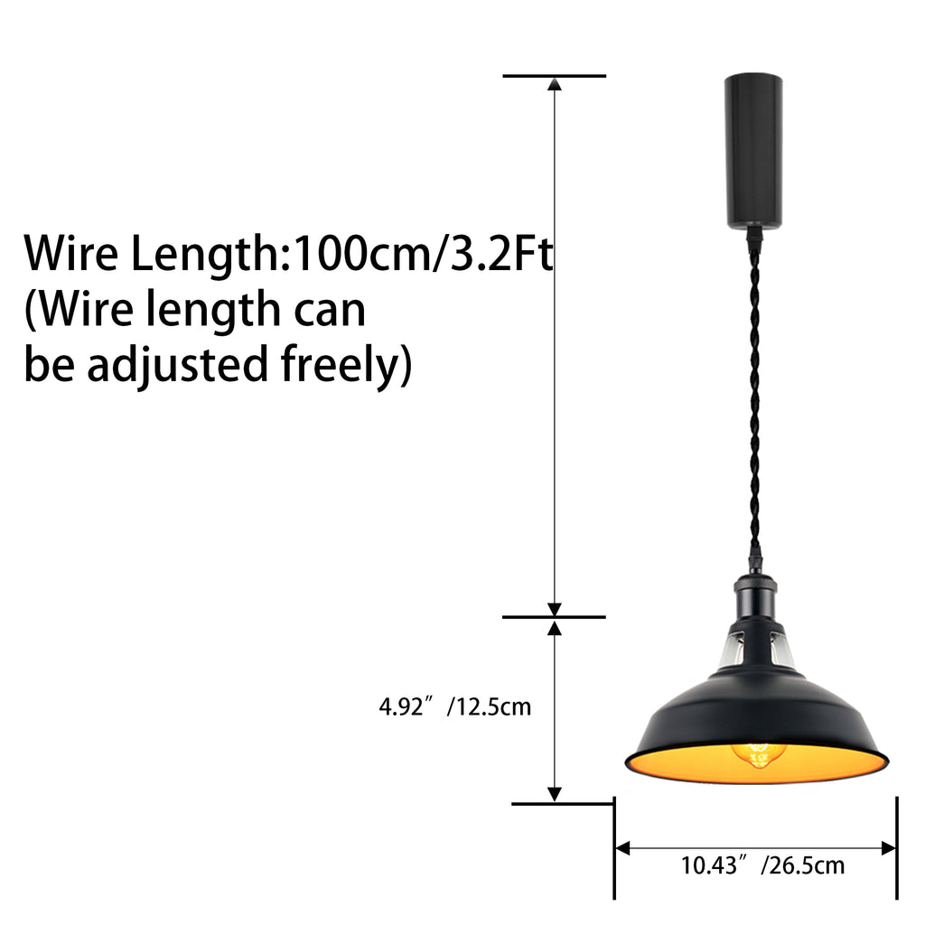 3pcs Adjustable Cable Track Light with Industrial Style Shade, Vintage Pendant Lighting, Suitable for Kitchen and Home, H-type Track J-type Track