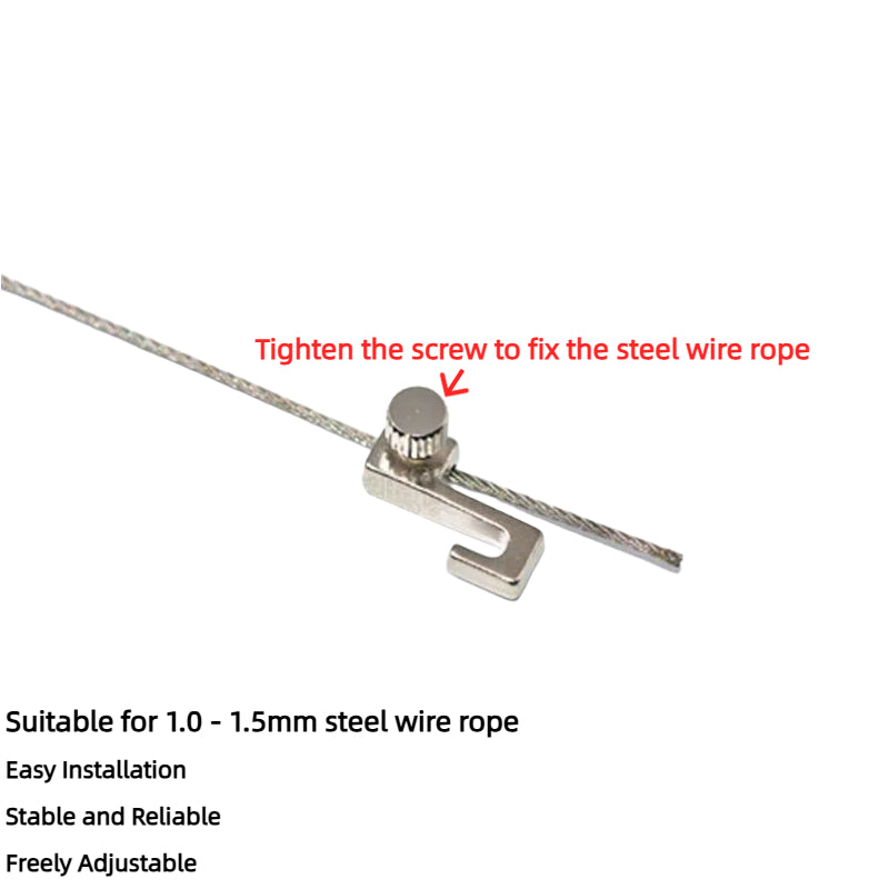 Kiven Special Track Hook Locking Device, Adjustable Stainless Steel Wire Rope, Movable Hanging for Paintings, Picture Frames, Lamps and Lanterns Accessories