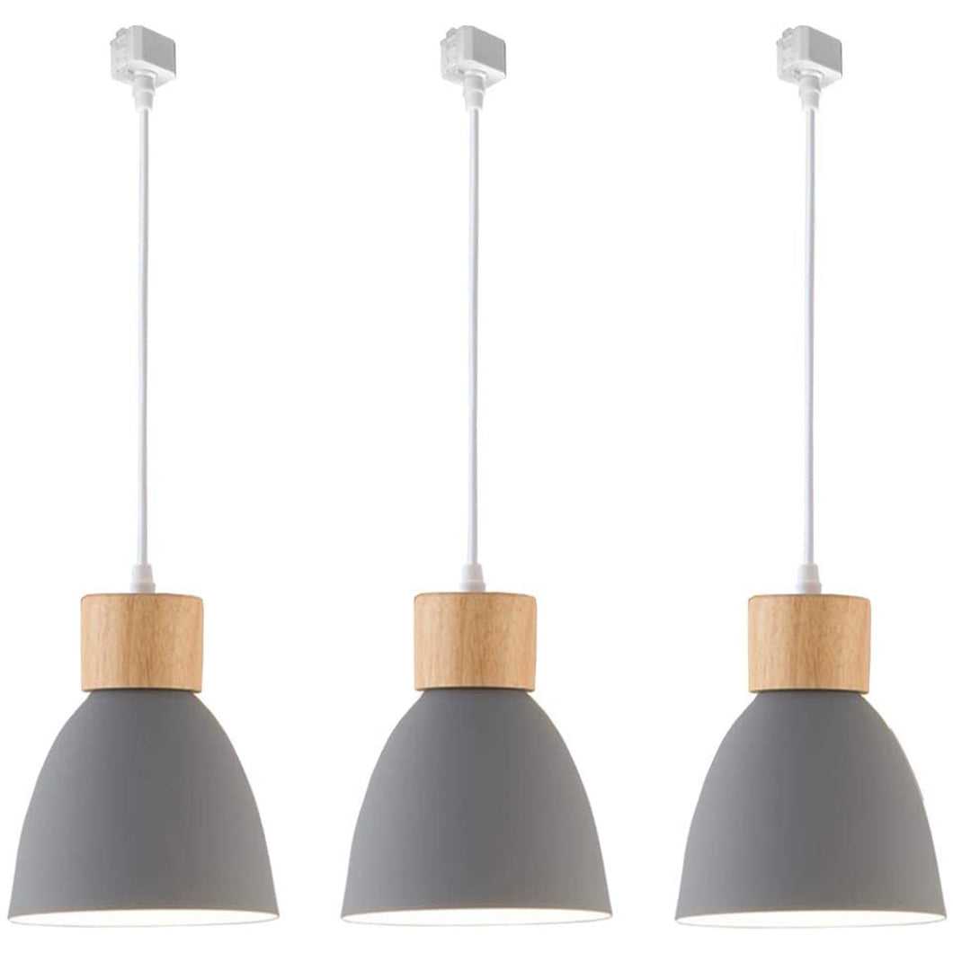 Track Pendant Lights Macaron Aluminum Grey Shade