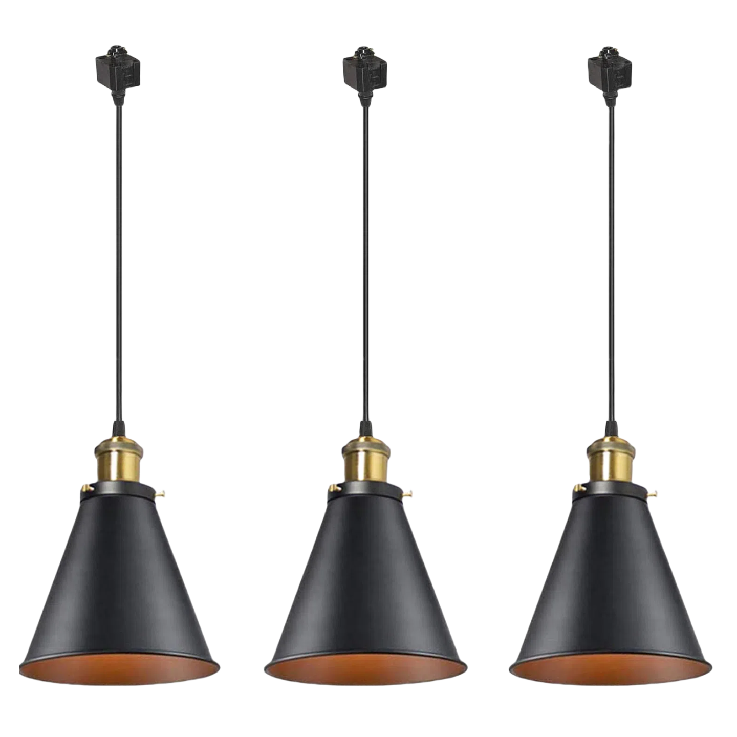 Kiven Dimmable H-Type Track Lignting Pendant Antique Industrial Oil Rubbed Bronze Pendant Light 3 Pack,Track Pendant Lights for Dining Room (Bulb Included)