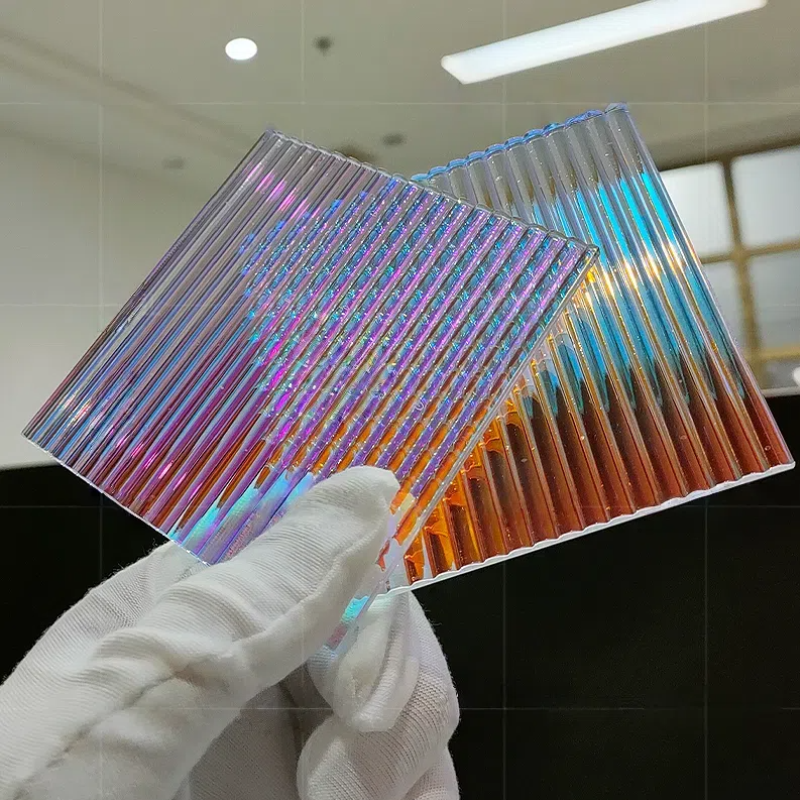 Custom Gradient Plexiglass Panels with Water - Ripple, Stone - Pattern & Iridescent Stripes: For Lamp DIY Projects