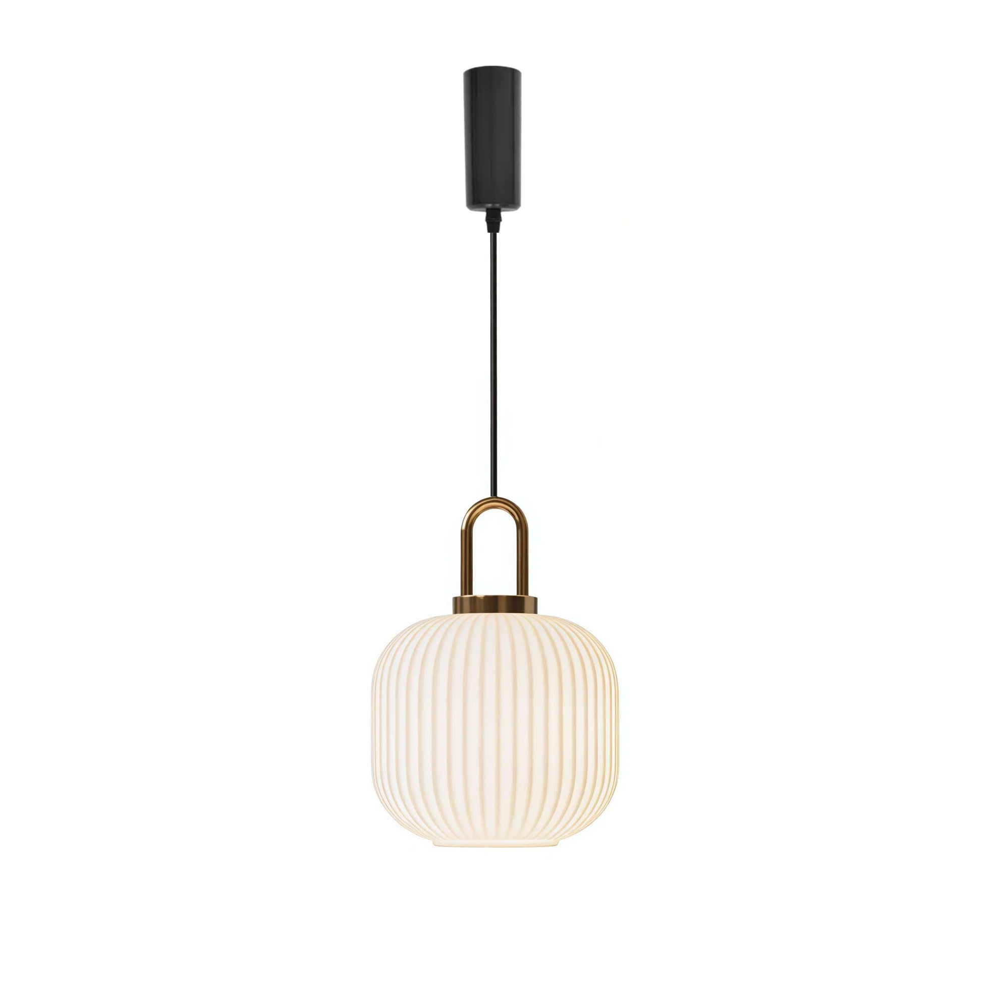 Kiven Vintage Industrial H Type Pendant Light with Clear Ribbed Glass Shade and U-Shape Handle, for Kitchen Island & Bar