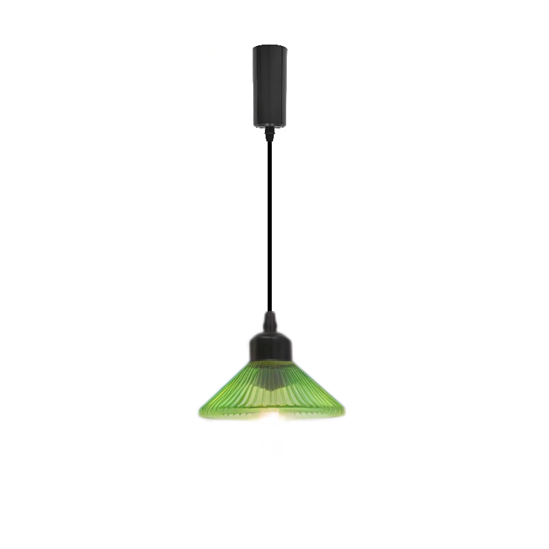Kiven Retro H Track Pendant Light, Nordic Vintage American Farmhouse Industrial Green Glass Shade, for Cafe Bar Restaurant Hallway Lighting