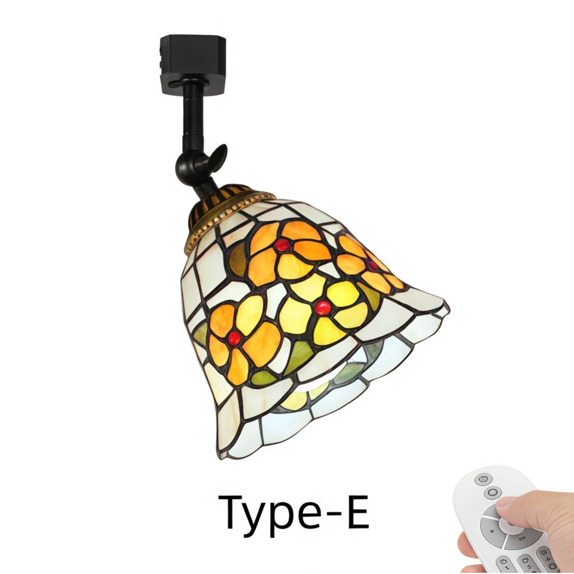 Kiven Dimmable H-Type Track Head Lighting Adjustable Angle Tiffany Ceiling Light Colorful Dragonfly Glass Shade Handmade Track Light Fixture for Gallery Mirror Front(No Track)