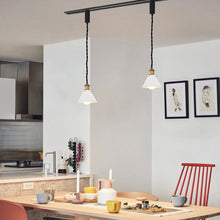 Load image into Gallery viewer, Remote Control RGB LED White Track Pendant Light Brown Bronze E26 Base Adjusted Fixture Vintage Style