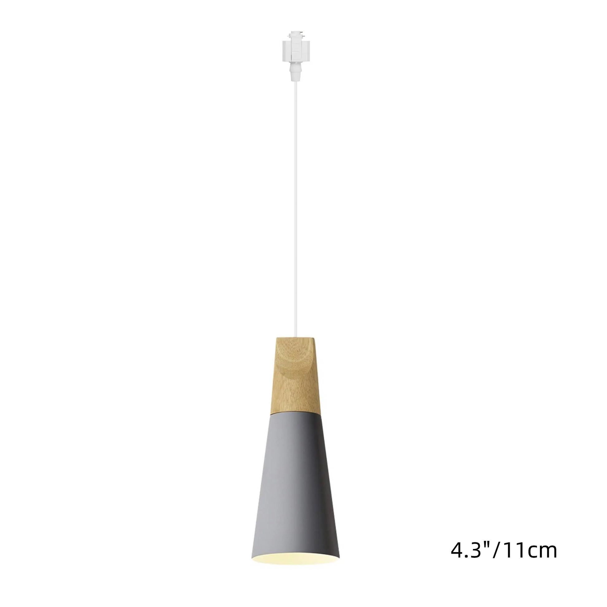 H-Type Track Pendant Lighting White Scandinavian Style Pendant Lights for Kitchen, Dining Room, Bedroom Modern Wood and Aluminum Light(Bulb & Track Rail NOT included)