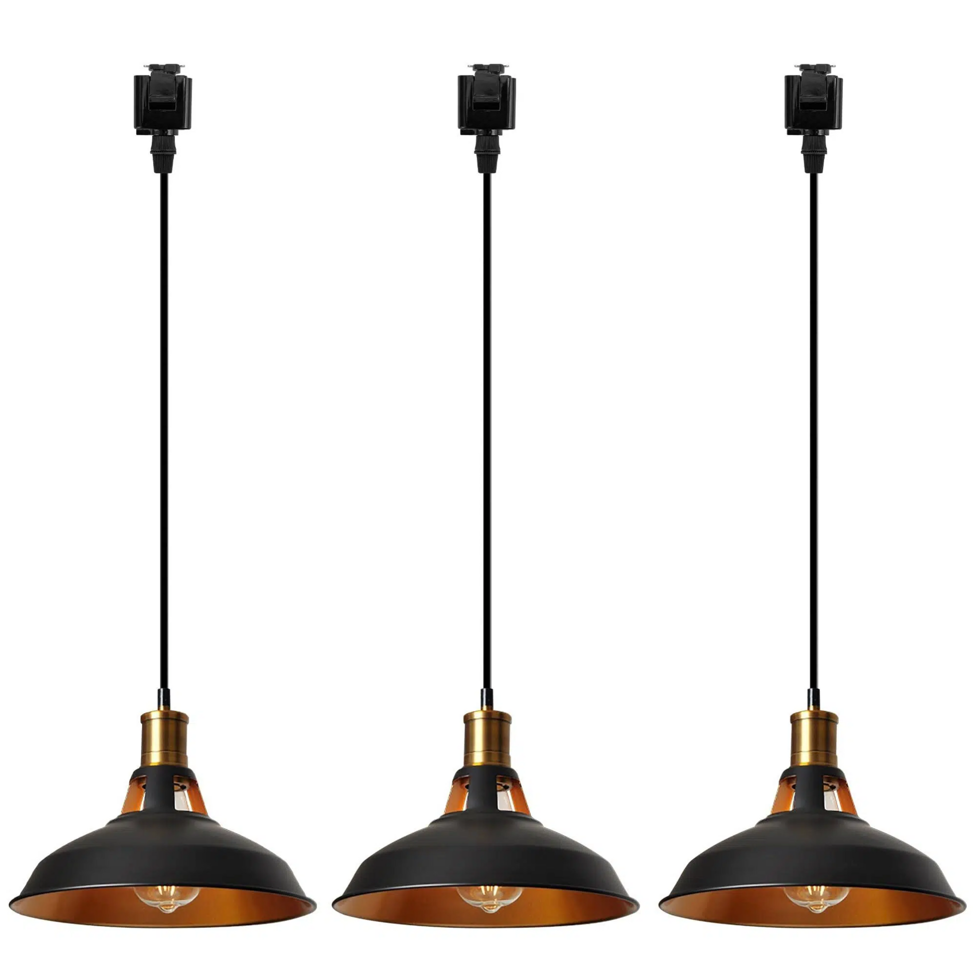 Adjustable Height Track Lighting Pendants 4 Ft Cord Interior in Gold Macaron Style Track Mount