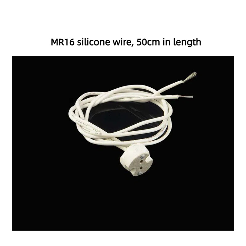 Kiven MR16  Recessed Mini Spotlight Lamp Cup, Ceramic Lamp Base, Lamp Pin, Socket & Wire Plug
