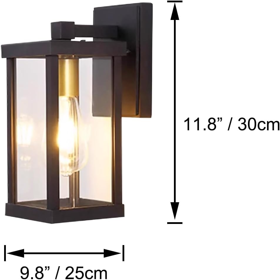 Kiven Waterproof Plug-in Dusk to Dawn Modern Wall Lantern | No-Wire Auto On/Off Outdoor Light