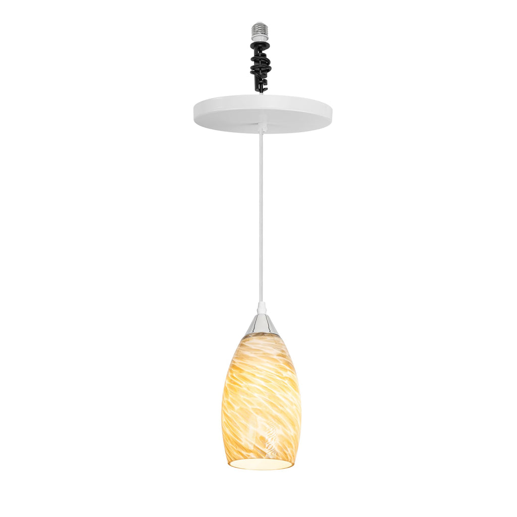 Kiven Instant Light Conversion Kit for 4/5/6inch Hole, 2 Pack Art Glass Farmhouse Lighting Recessed Can Light Conversion Kit to Pendant with E26 Screw-in Adapter for Kitchen Living Hallway