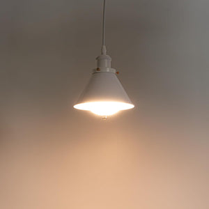 White pendant light with diffuser, a Kiven lighting fixture for home or business lighting.