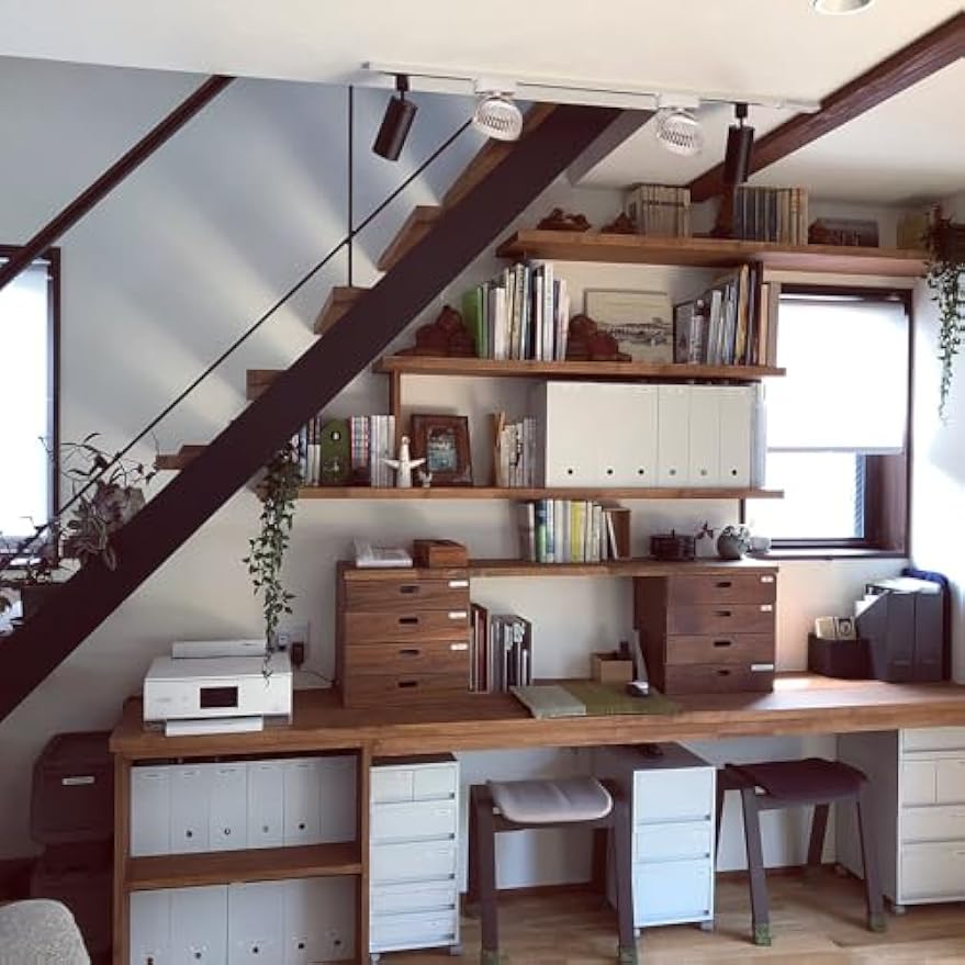 Kiven H-Type track ceiling mini fan in home office, showcasing modern design and efficient air circulation.