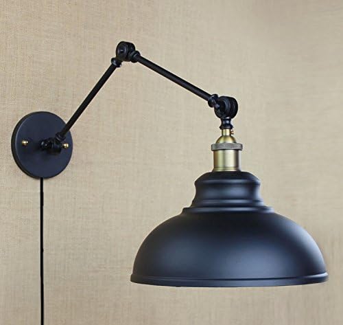 Kiven Plug-in Vintage Wall lamp Metal Sconce with in-Line Button Switch Cord(6 FT),Bulb Included